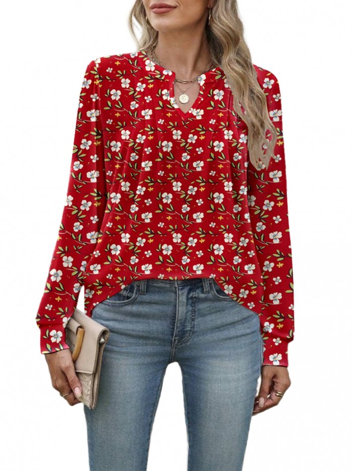 Weardear Womens Long Sleeve Tunic Tops Fall Dressy Casual Trendy Blouses Pleated Shirt