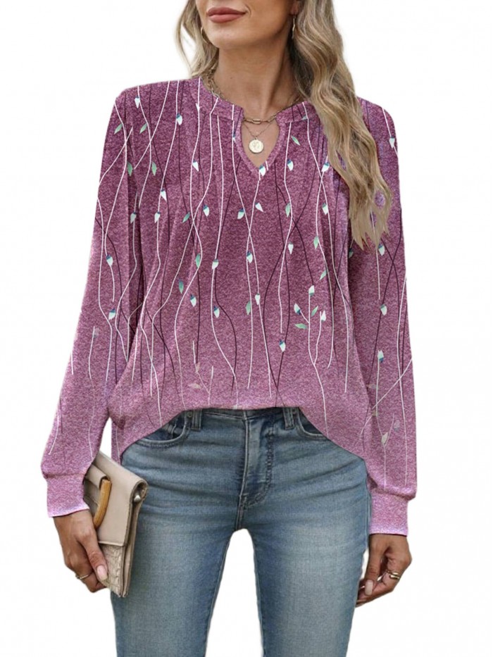 Weardear Womens Long Sleeve Tunic Tops Fall Dressy Casual Trendy Blouses Pleated Shirt