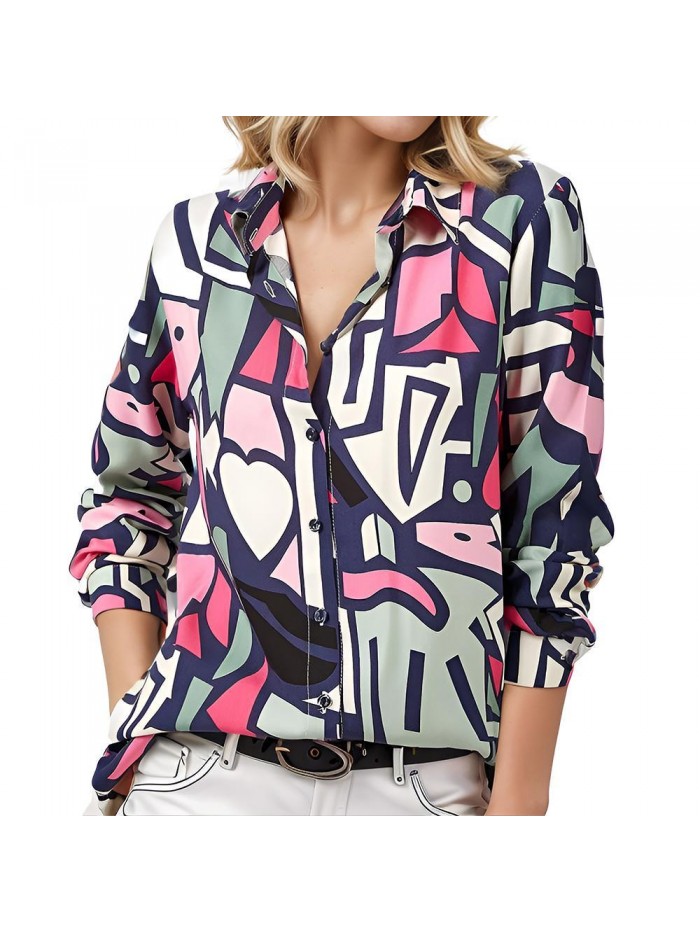 Weardear Womens Lapel Shirt Roll up Sleeve Button Down Blouses Tops