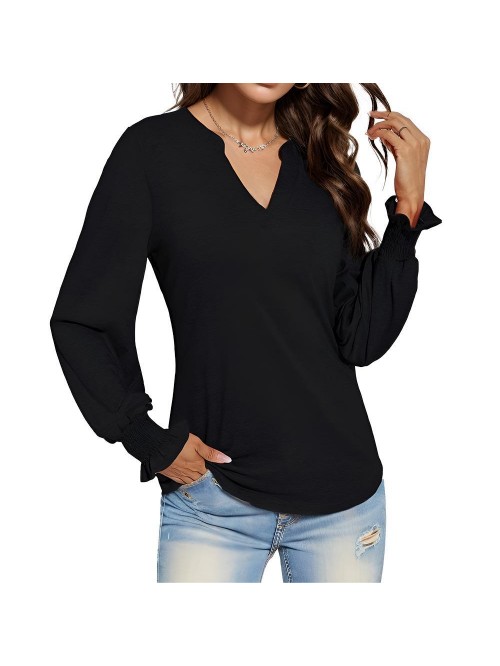 Weardear Women's Casual V-Neck T-Shirts Loose Puff...