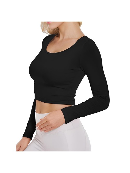 Weardear Women's Slim Fit Crop Top Basic Workout S...
