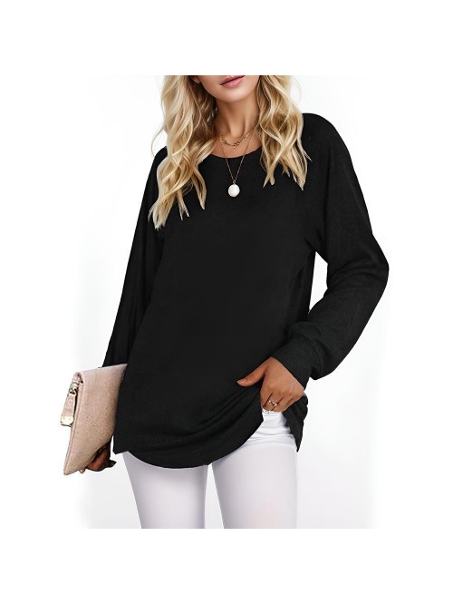 Weardear Women Long Sleeve Tunic Top Casual Basic ...