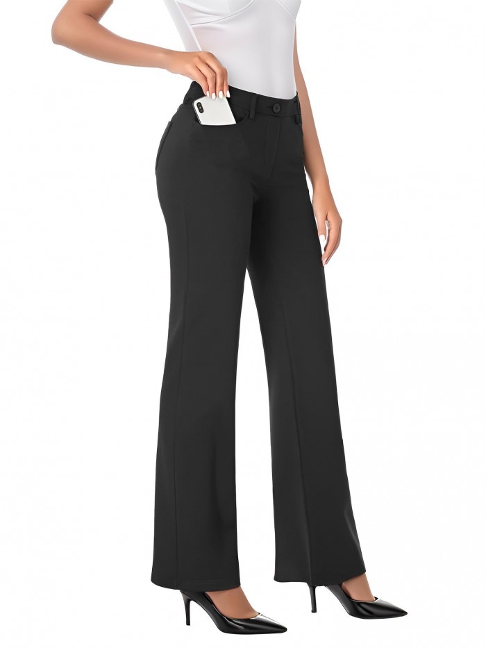 Weardear Women's Stretchy Bootcut Dress Pants with Pockets Tall, Petite, Regular for Office Work Business