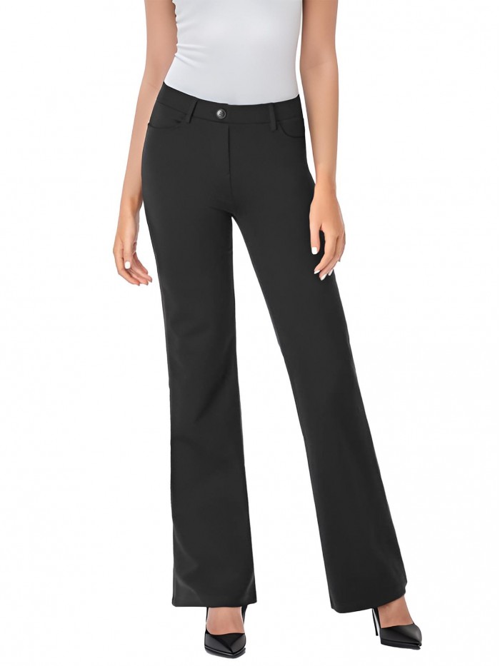Weardear Women's Stretchy Bootcut Dress Pants with Pockets Tall, Petite, Regular for Office Work Business