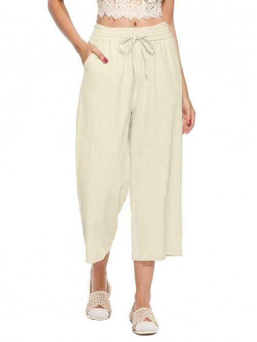 Weardear Womens Linen Pants High Waisted Wide Leg ...