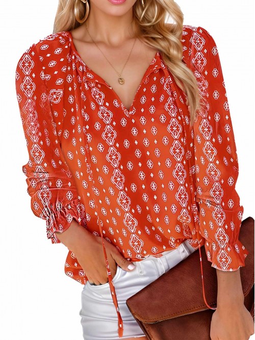 Weardear Women's Casual Boho Floral Printed T Shir...