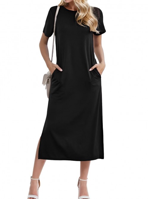 Weardear Womens Summer Split Maxi Dress Tie Dye Pl...