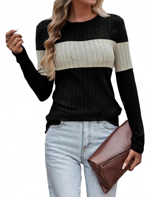 Weardear Women's Striped Color Block Sweater Long ...