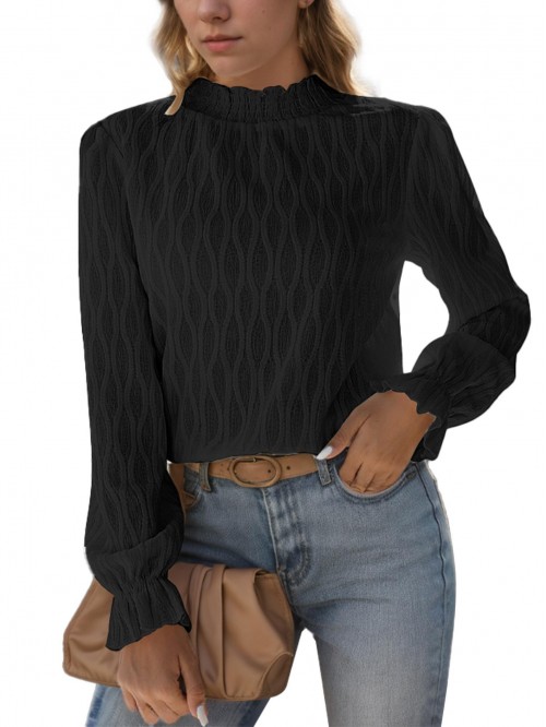 Weardear Womens Lace Tops Dressy Casual High Neck ...