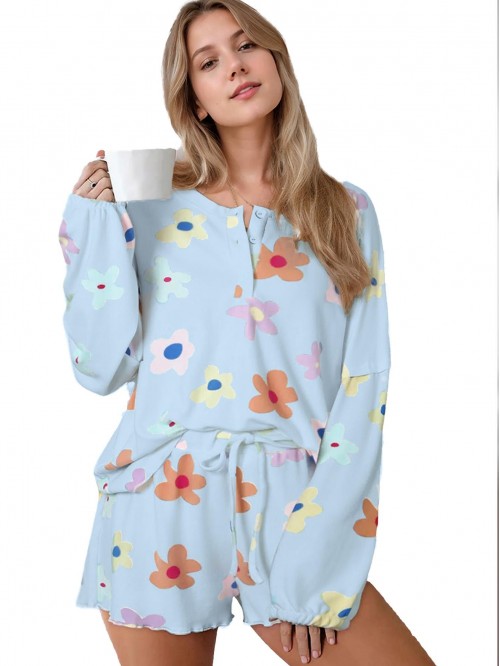 Weardear Knit Pajamas Set for Women Lounge Wear Se...