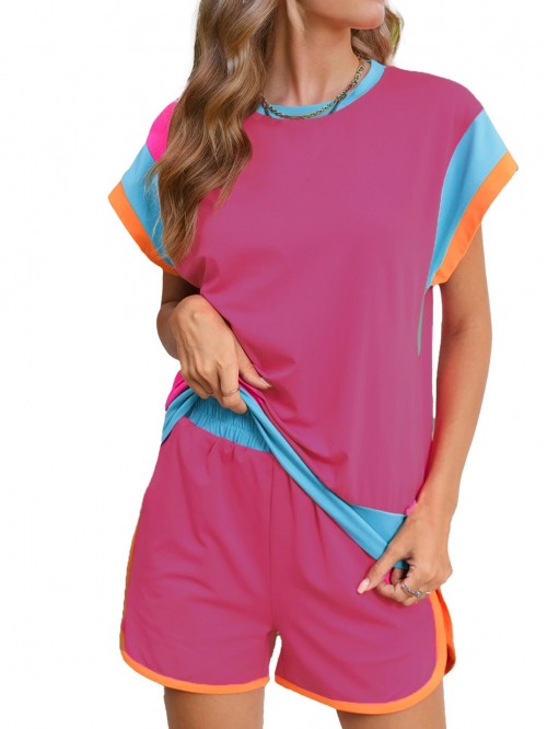 Weardear Womens 2 Piece Outfits Short Sleeve Tops ...